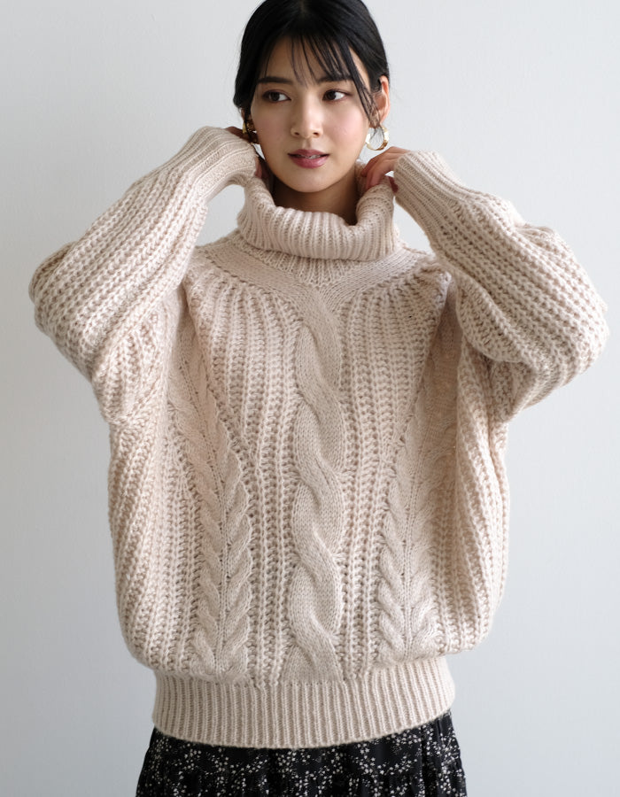 Aqua Garage aquagarage cable knit knit off turtleneck cable knit