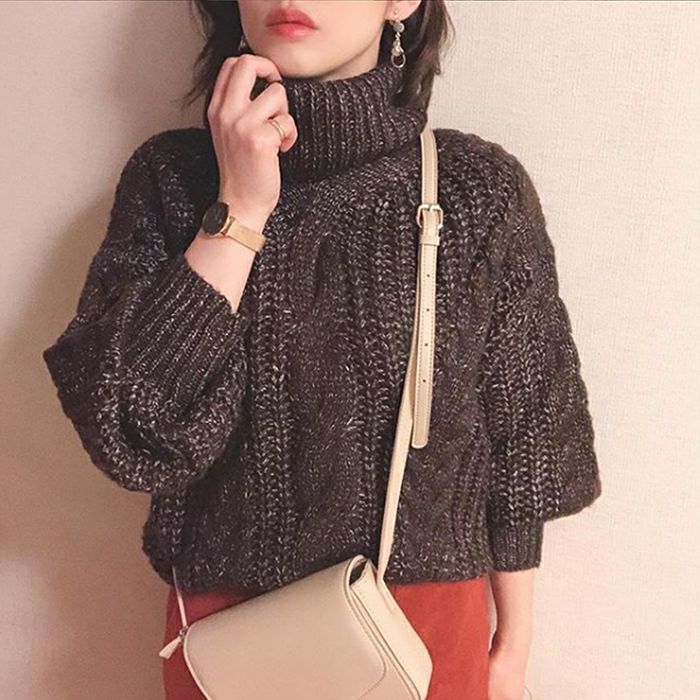 Aqua Garage aquagarage cable knit knit off turtleneck cable knit