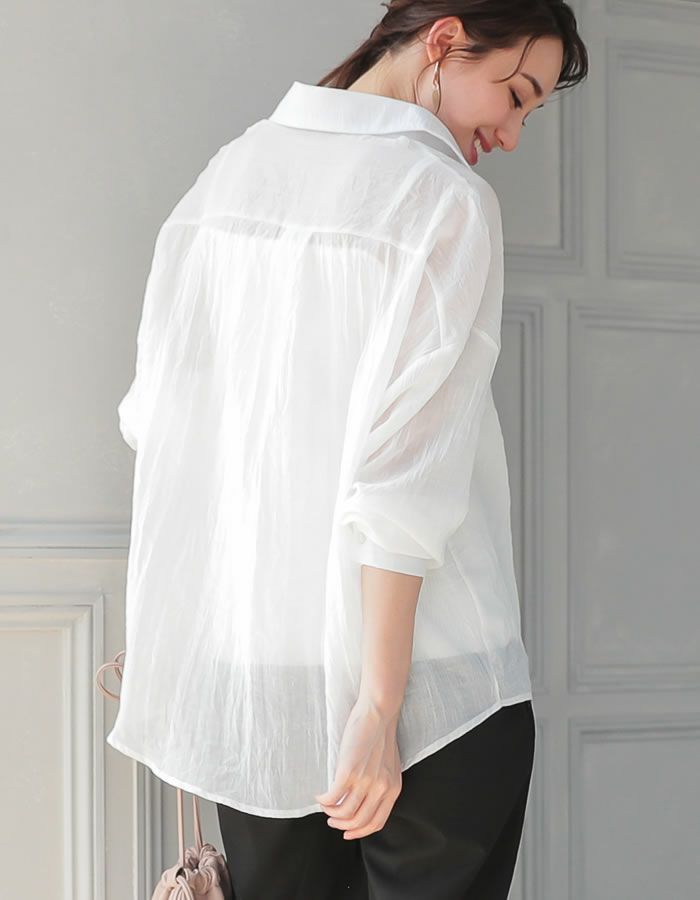 aquagarage aquagarage sheer shirt women's gauze shirt