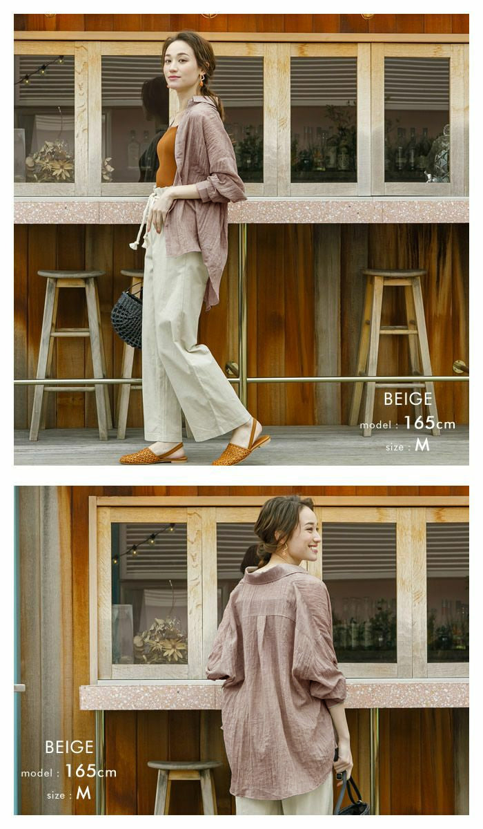 aquagarage aquagarage sheer shirt women's gauze shirt