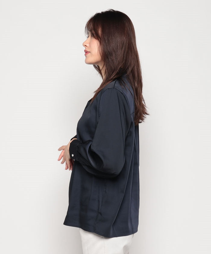 アクアガレージ aquagarage パールボタンブラウス トップス （ベージュ） ベージュ