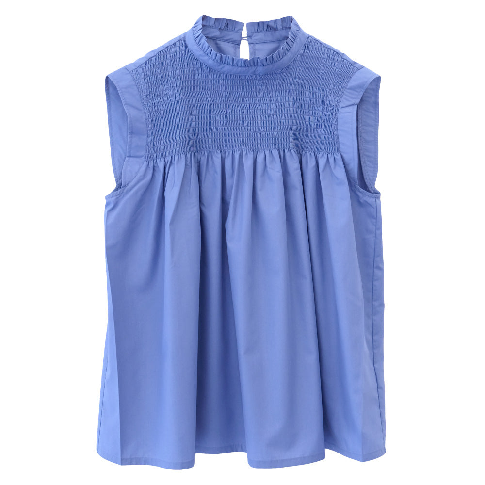 Aqua Garage aquagarage Decollete shirred sleeveless blouse Spring Summer Autumn