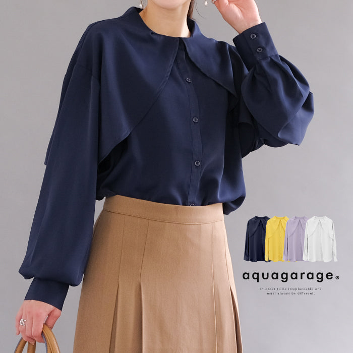 アクアガレージ aquagarage ケープスリーブブラウス レディース 春 秋 冬