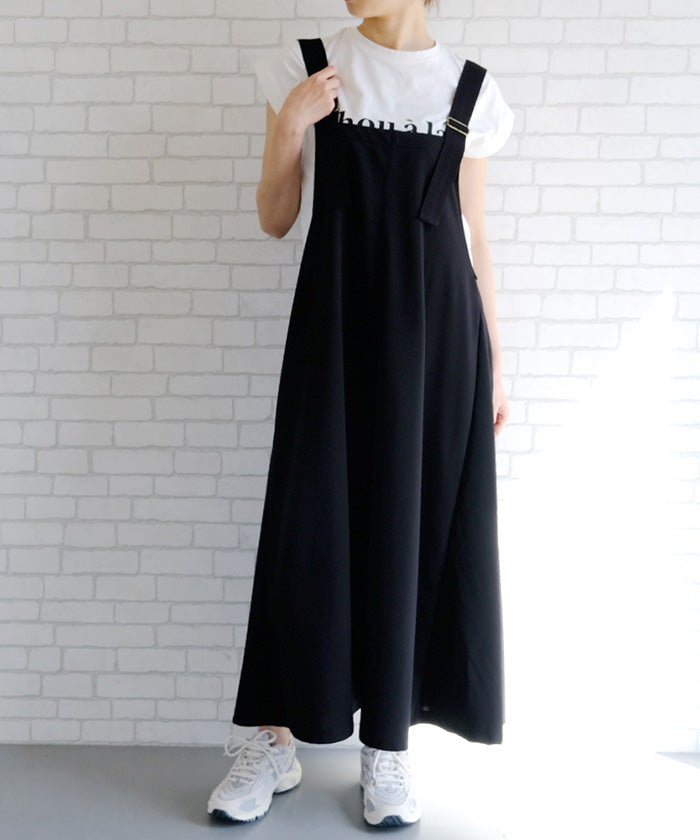 Aqua Garage Cut Twill Jumper Skirt Spring Summer Autumn Winter