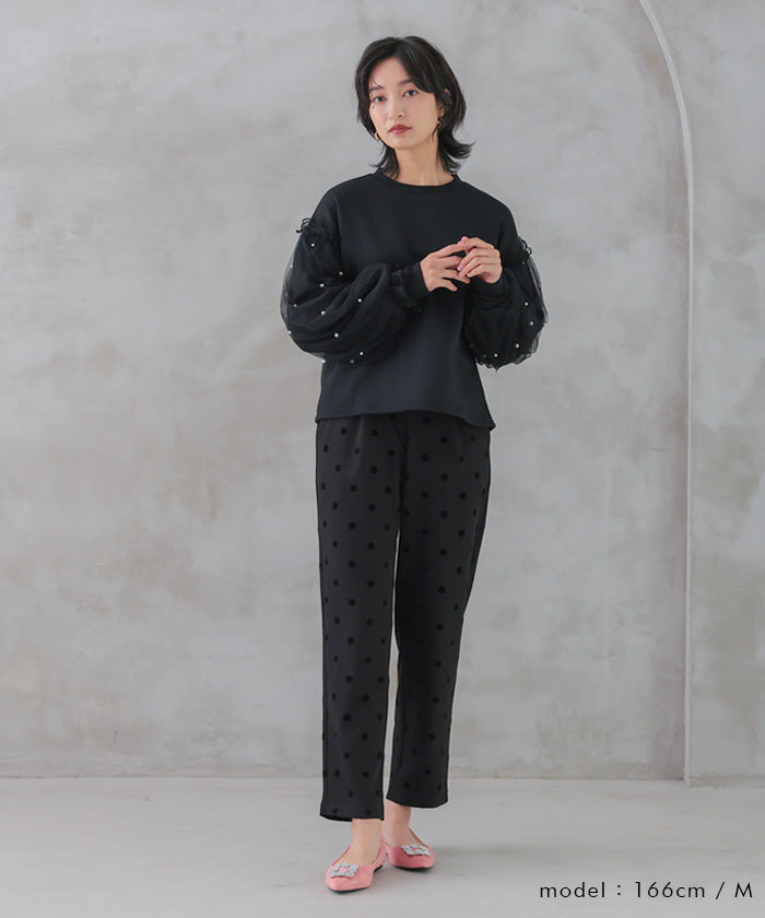 Aqua Garage aquagarage polka dot tapered pants for women Spring Summer Autumn