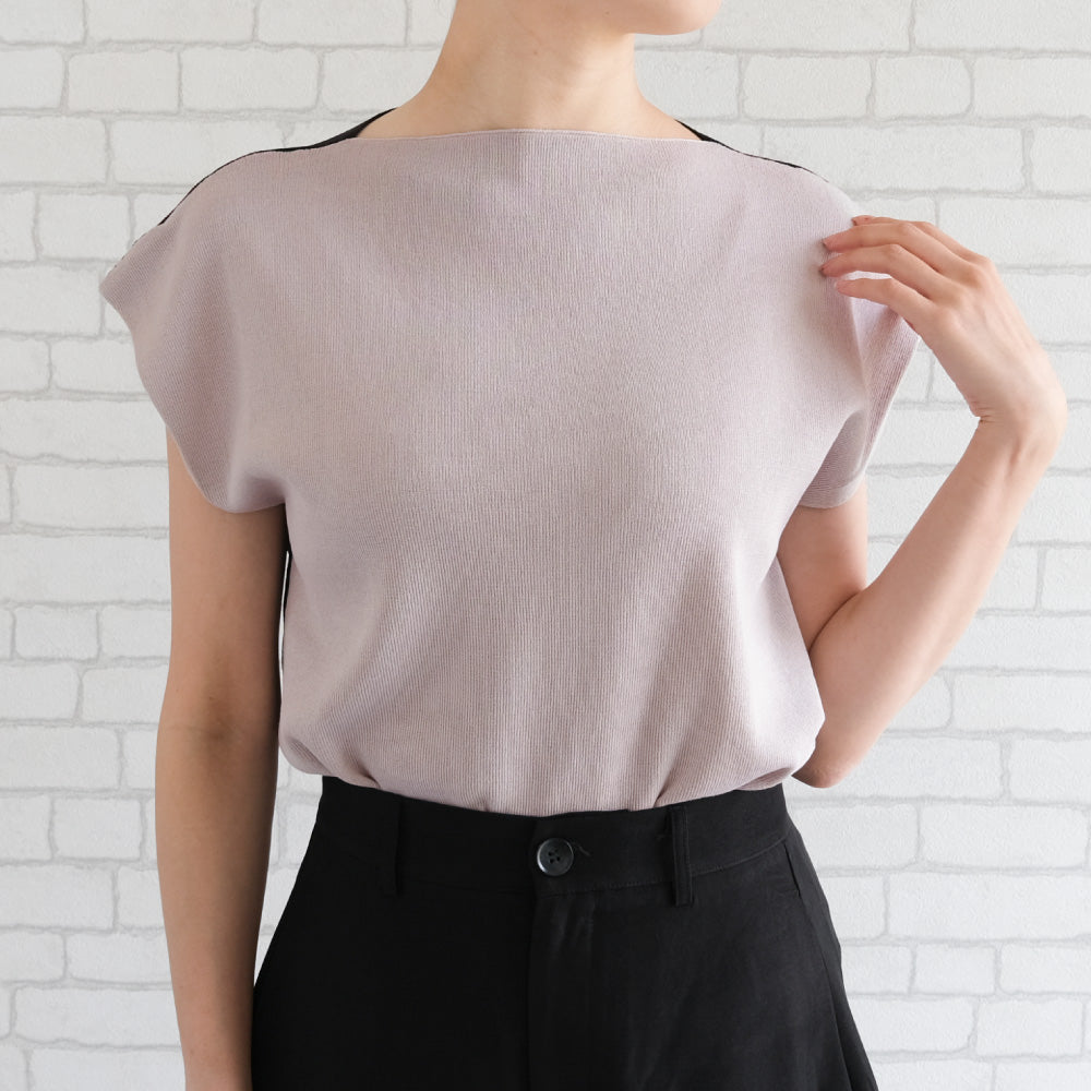 Aqua Garage aquagarage Color-blocked Bottle Neck French Sleeve Knit Spring Summer Autumn
