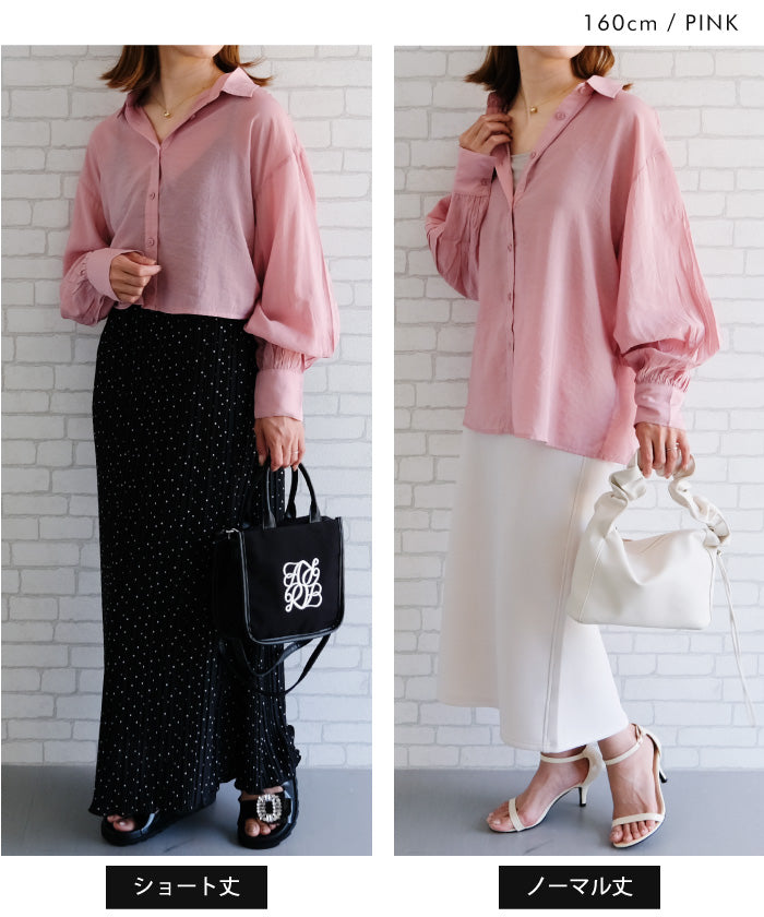 Aqua Garage aquagarage Sheer Shirt with Selectable Length Spring Summer Autumn