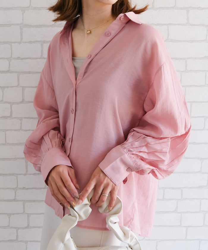 Aqua Garage aquagarage Sheer Shirt with Selectable Length Spring Summer Autumn
