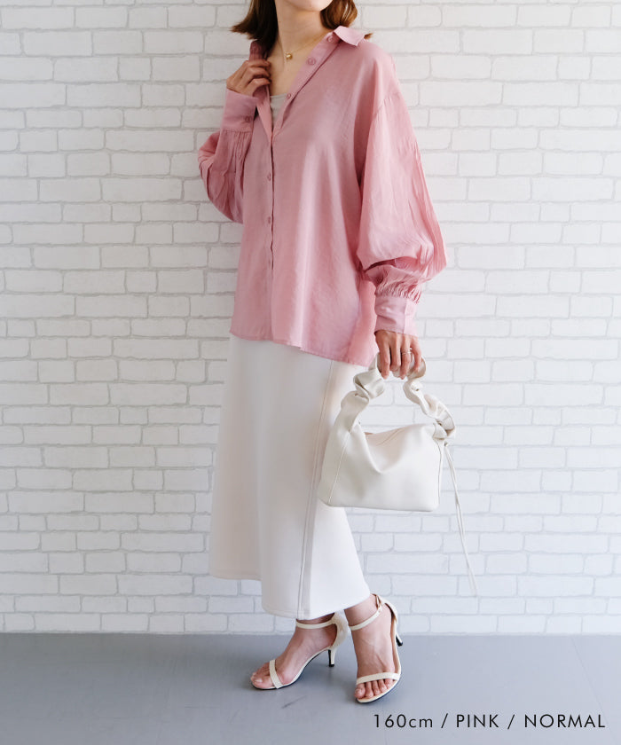 Aqua Garage aquagarage Sheer Shirt with Selectable Length Spring Summer Autumn