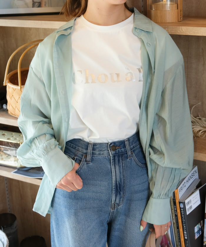 Aqua Garage aquagarage Sheer Shirt with Selectable Length Spring Summer Autumn