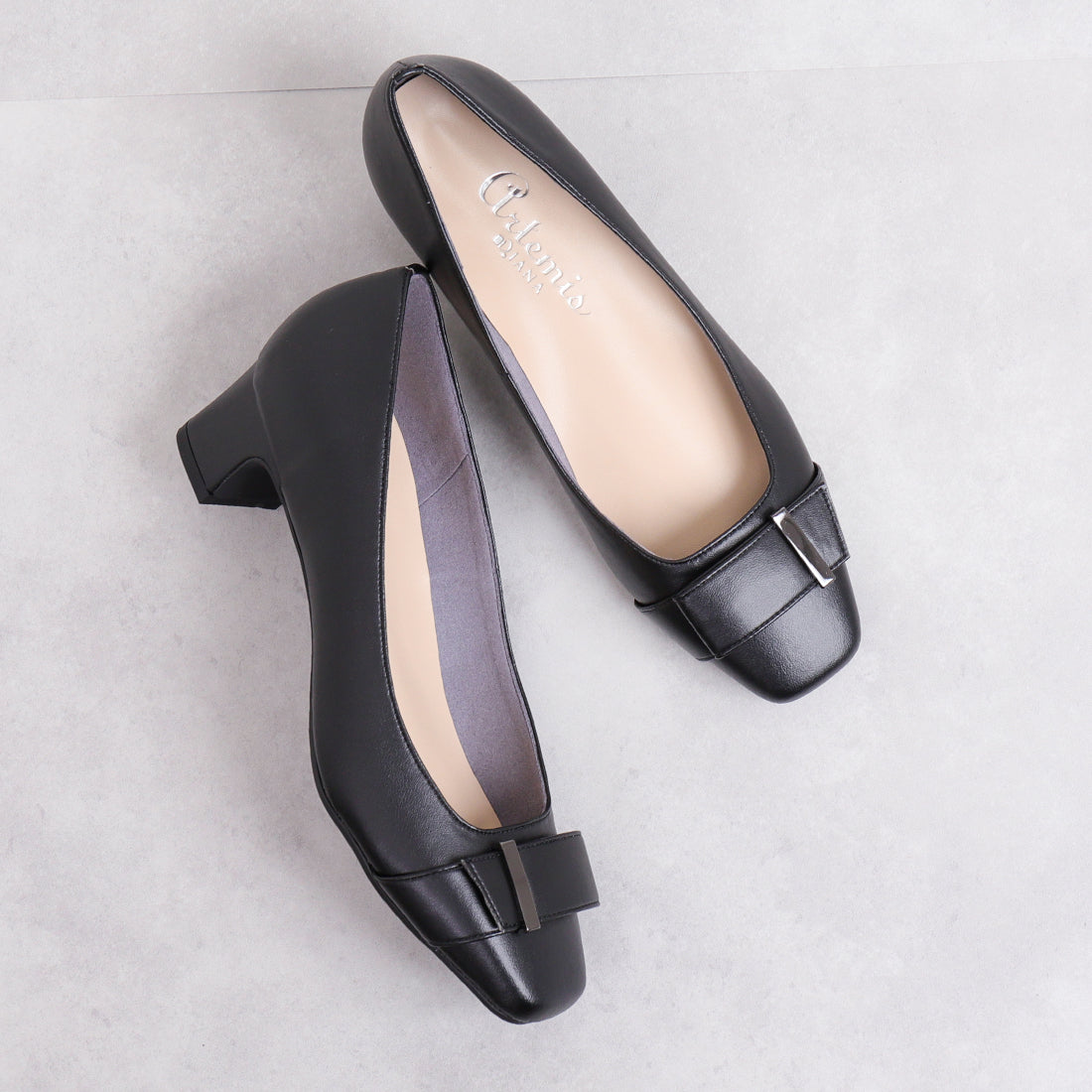 Artemis by DIANA Square Toe Belt Point Pumps