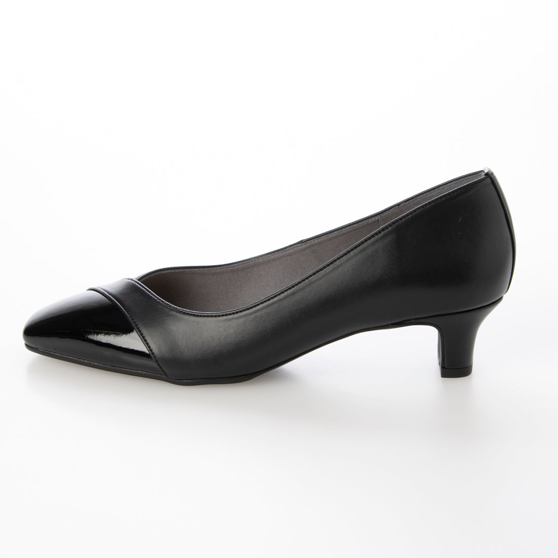 Artemis by DIANA Square Toe Enamel Contrast Design Pumps