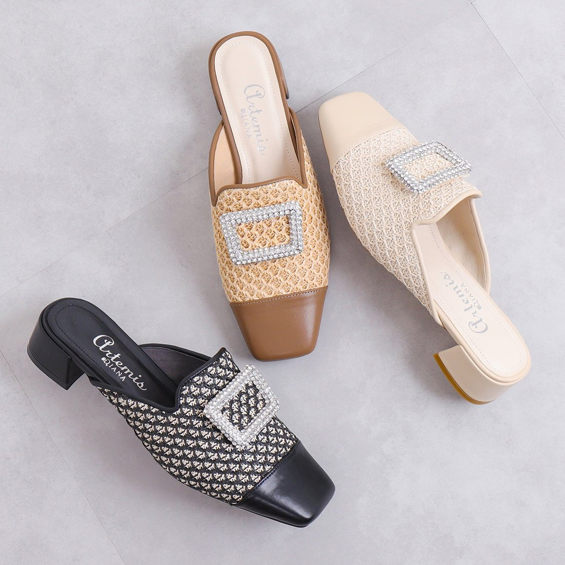 アルテミス バイ ダイアナ artemis by DIANA スクエアビジューバックル