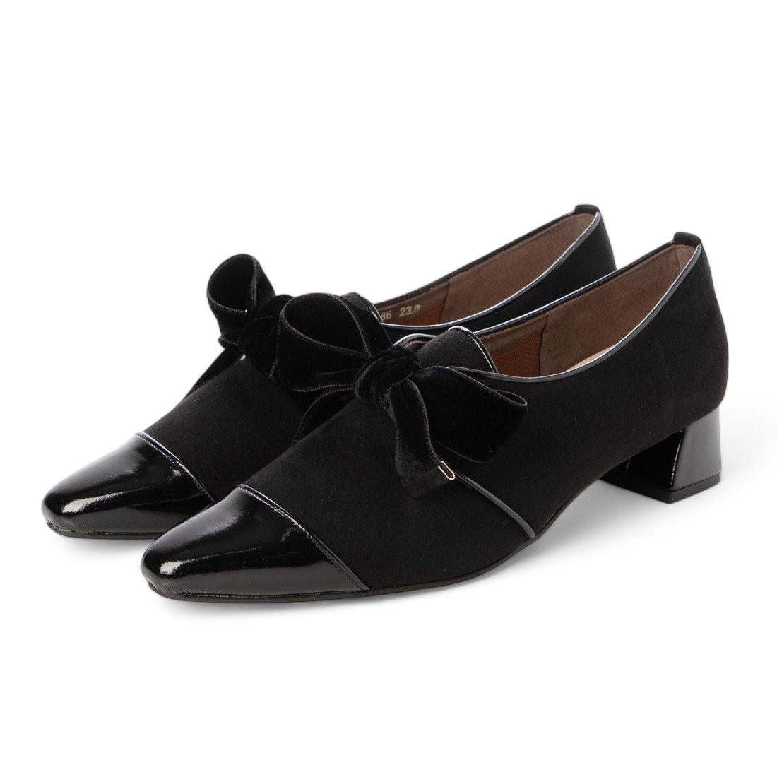 アルテミス バイ ダイアナ artemis by DIANA ベルベットリボン マニッシュシューズ （黒人工シルキー） 黒人工シルキー
