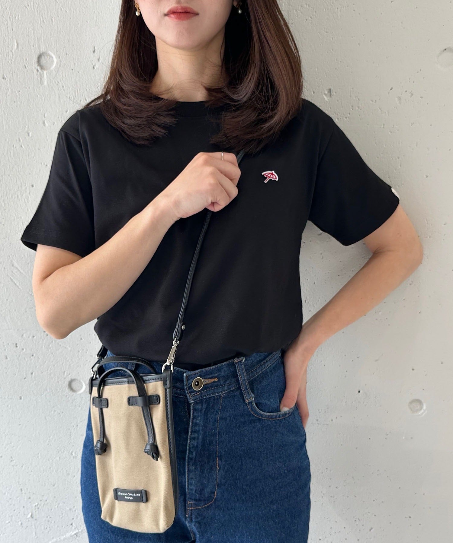 アーニーアーノルドパーマー arnie arnold palmer 6051980 T/C天竺フェルト刺繍Tシャツ （ブラック） ブラック