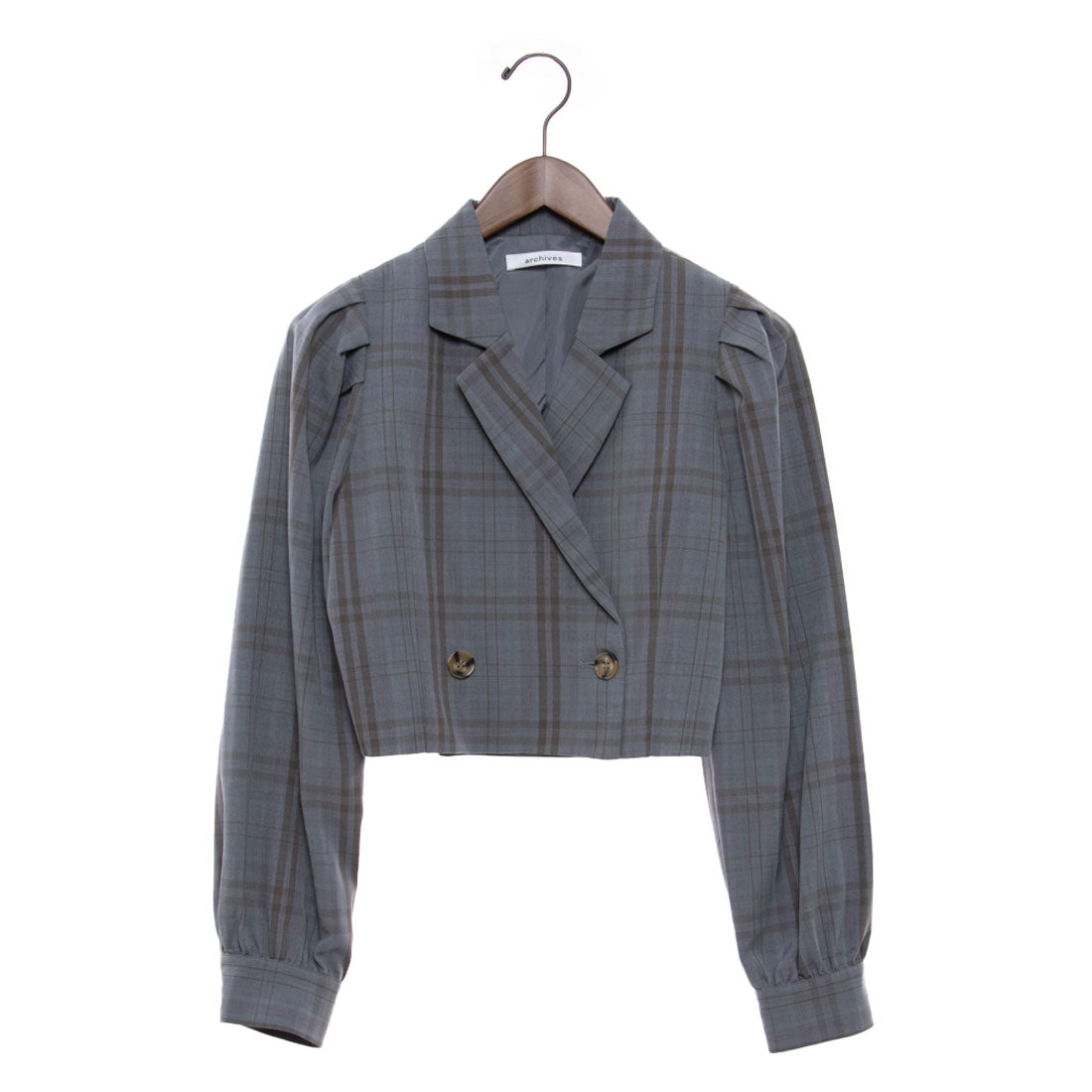 アルシーヴ archives チェックタックスリーブジャケット（SET) （GRY） GRY