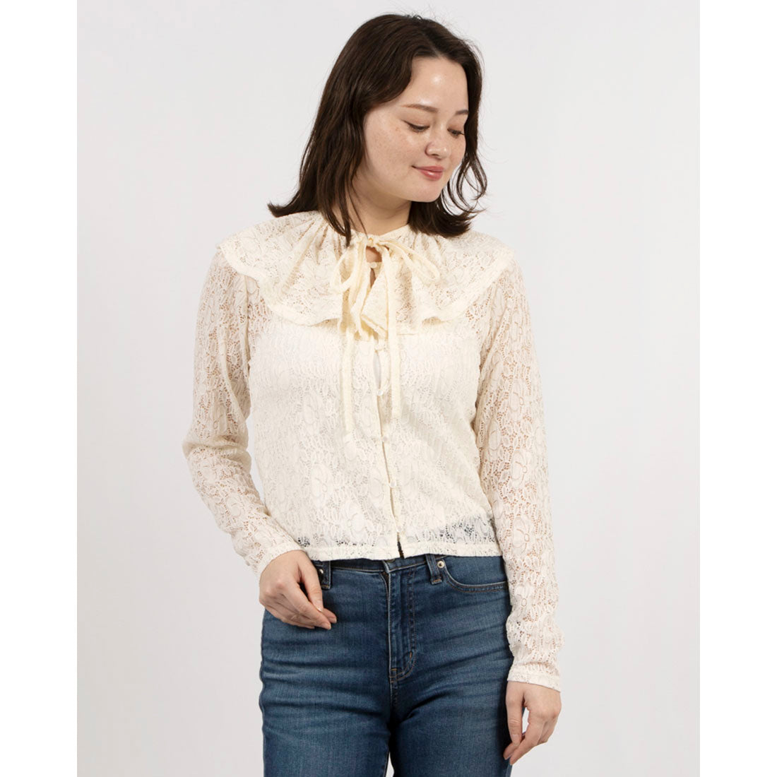 archives archives 蕾絲襯衫附領set