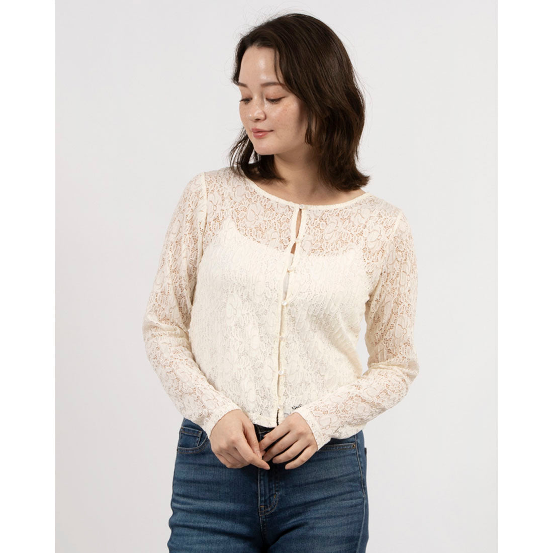 archives archives 蕾絲襯衫附領set