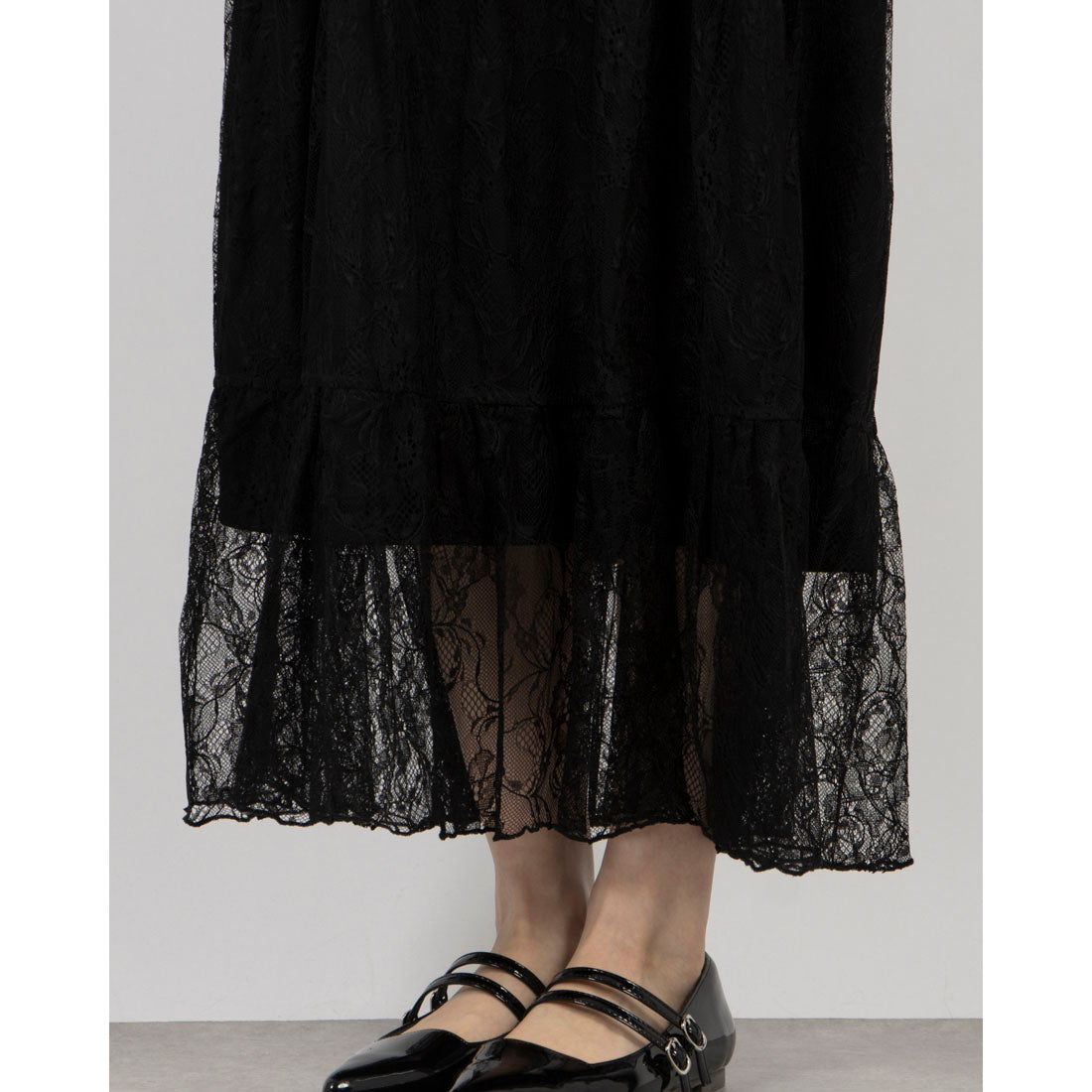 archives archives 肩蕾絲荷葉邊拼接連衣裙