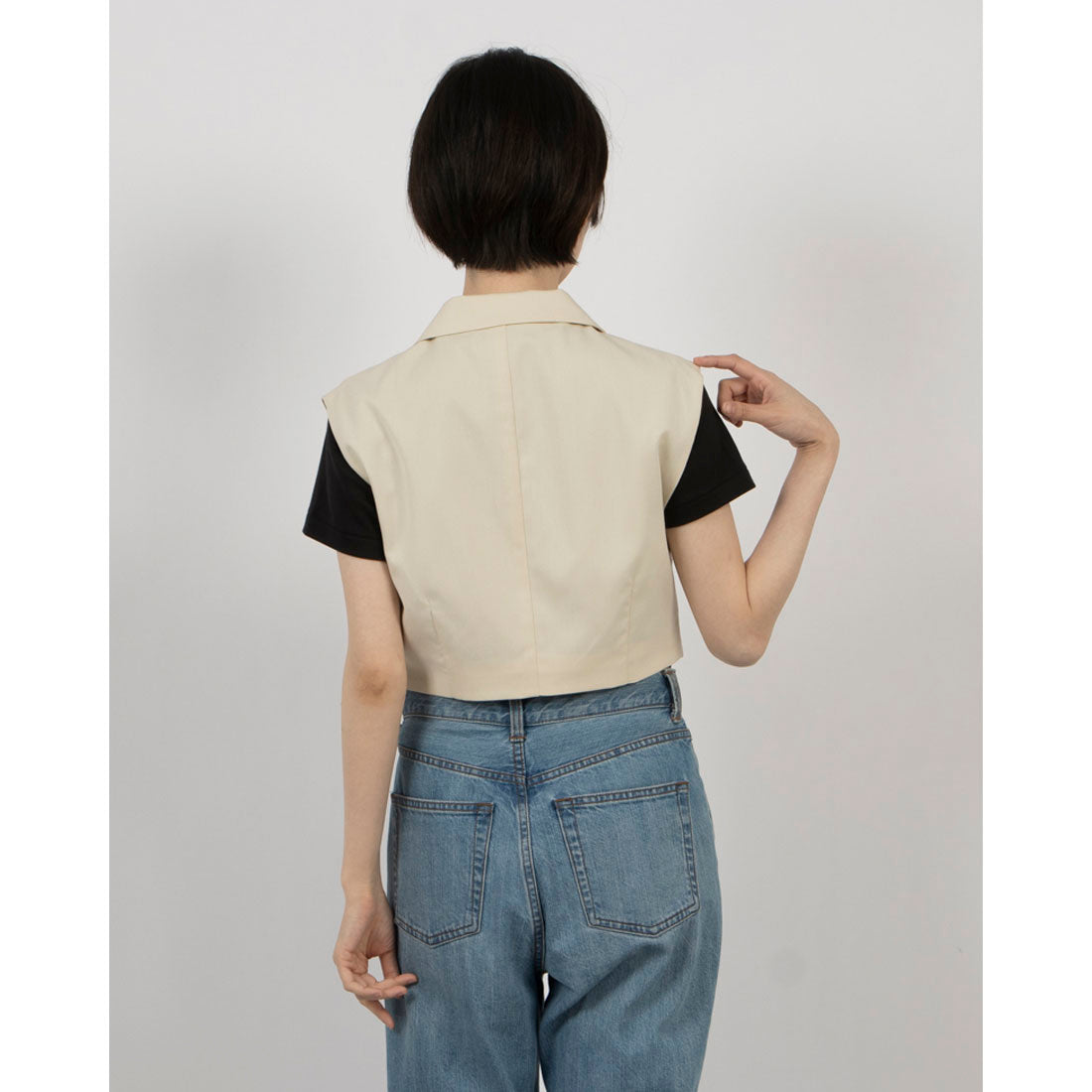 archives archives flap pocket short tailored vest
