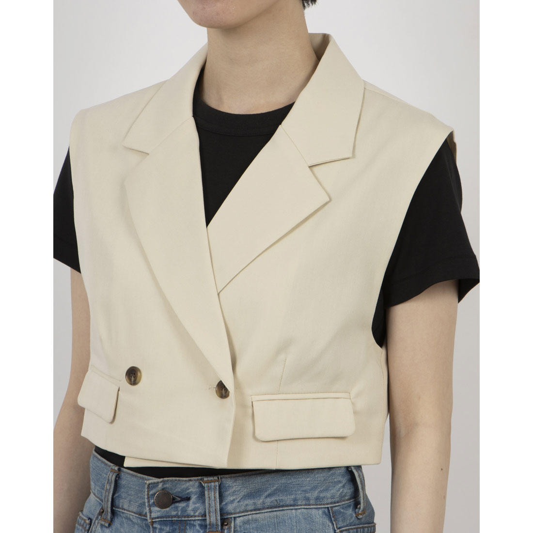 archives archives flap pocket short tailored vest