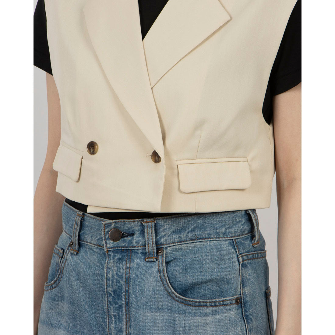 archives archives flap pocket short tailored vest
