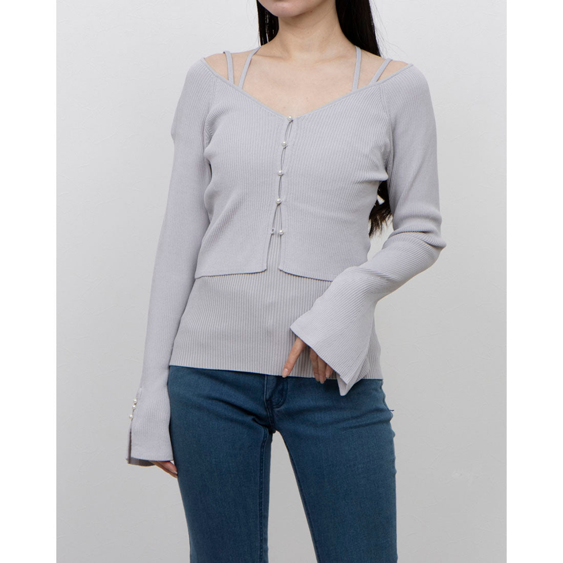 アルシーヴ archives バッククロスリブニットアンサンブル （GRY） GRY
