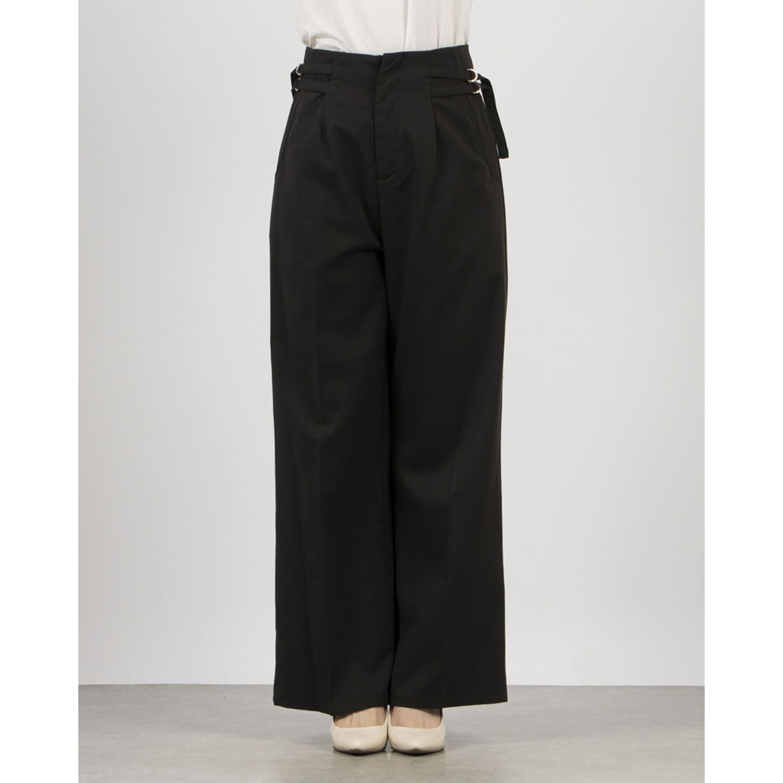archives archives side double belt wide pants