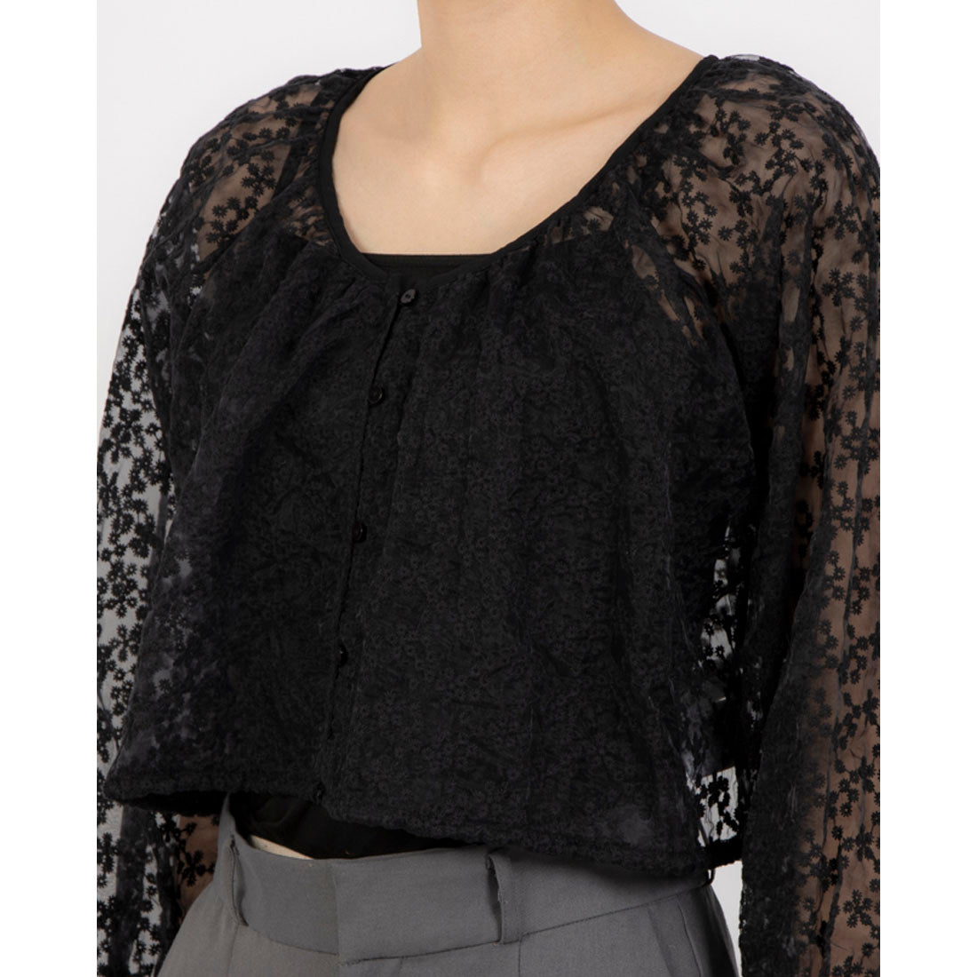 archives archives embroidered organza dot blouse