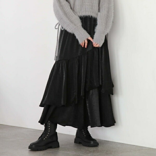 アルシーヴ archives グロッシーアシメフリルティアードスカート/ （BLK） BLK