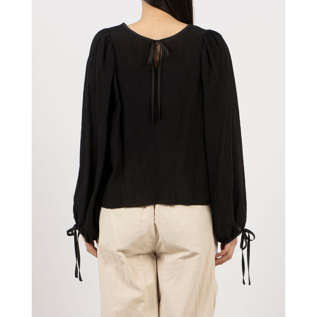 アルシーヴ archives 2wayパイピング楊柳ブラウス （BLK） BLK