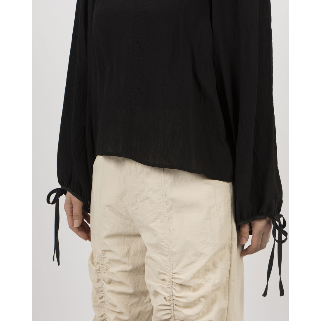 アルシーヴ archives 2wayパイピング楊柳ブラウス （BLK） BLK