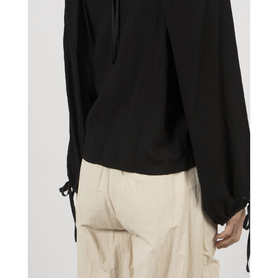 アルシーヴ archives 2wayパイピング楊柳ブラウス （BLK） BLK