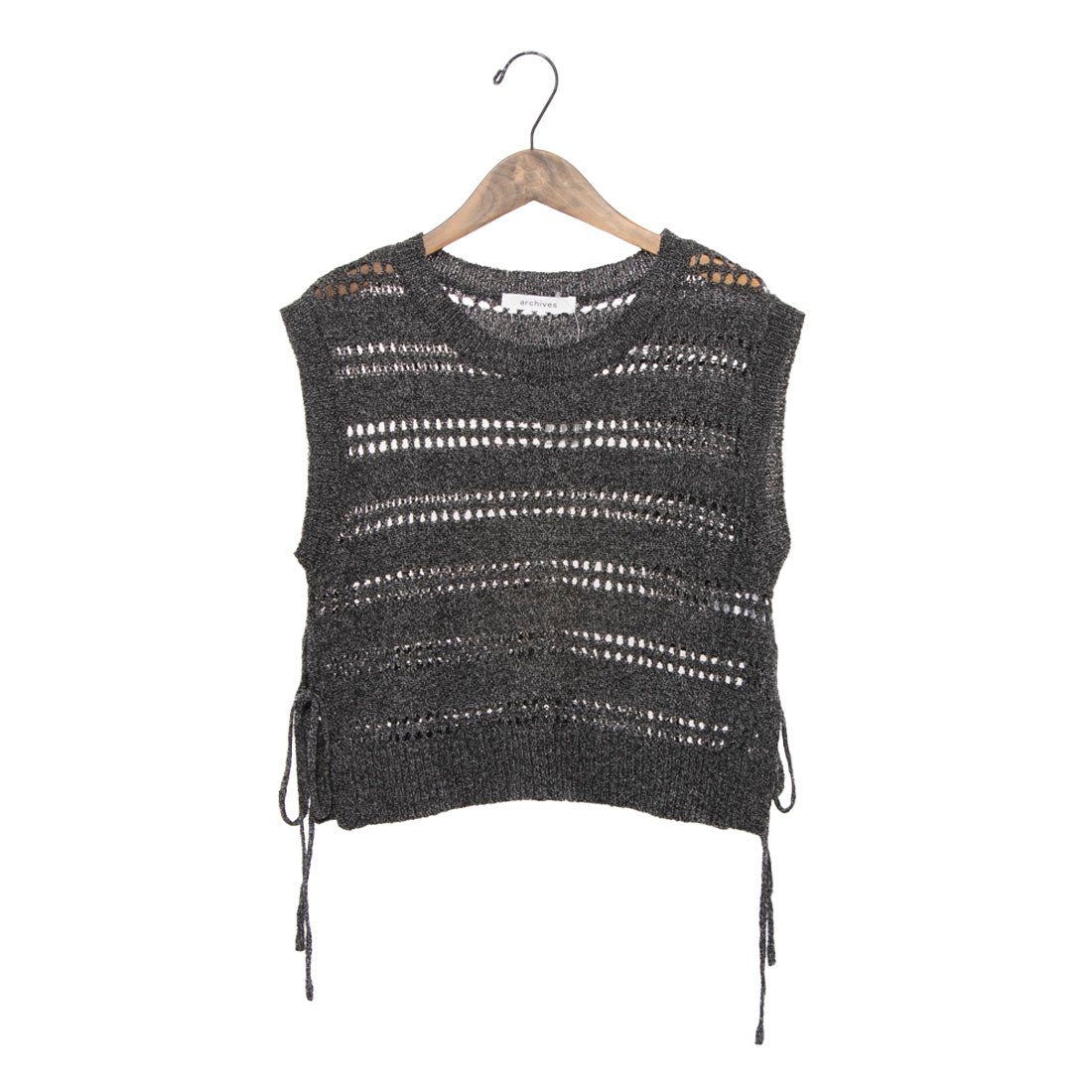 アルシーヴ archives サイドリボンメランジニットベスト （BLK） BLK