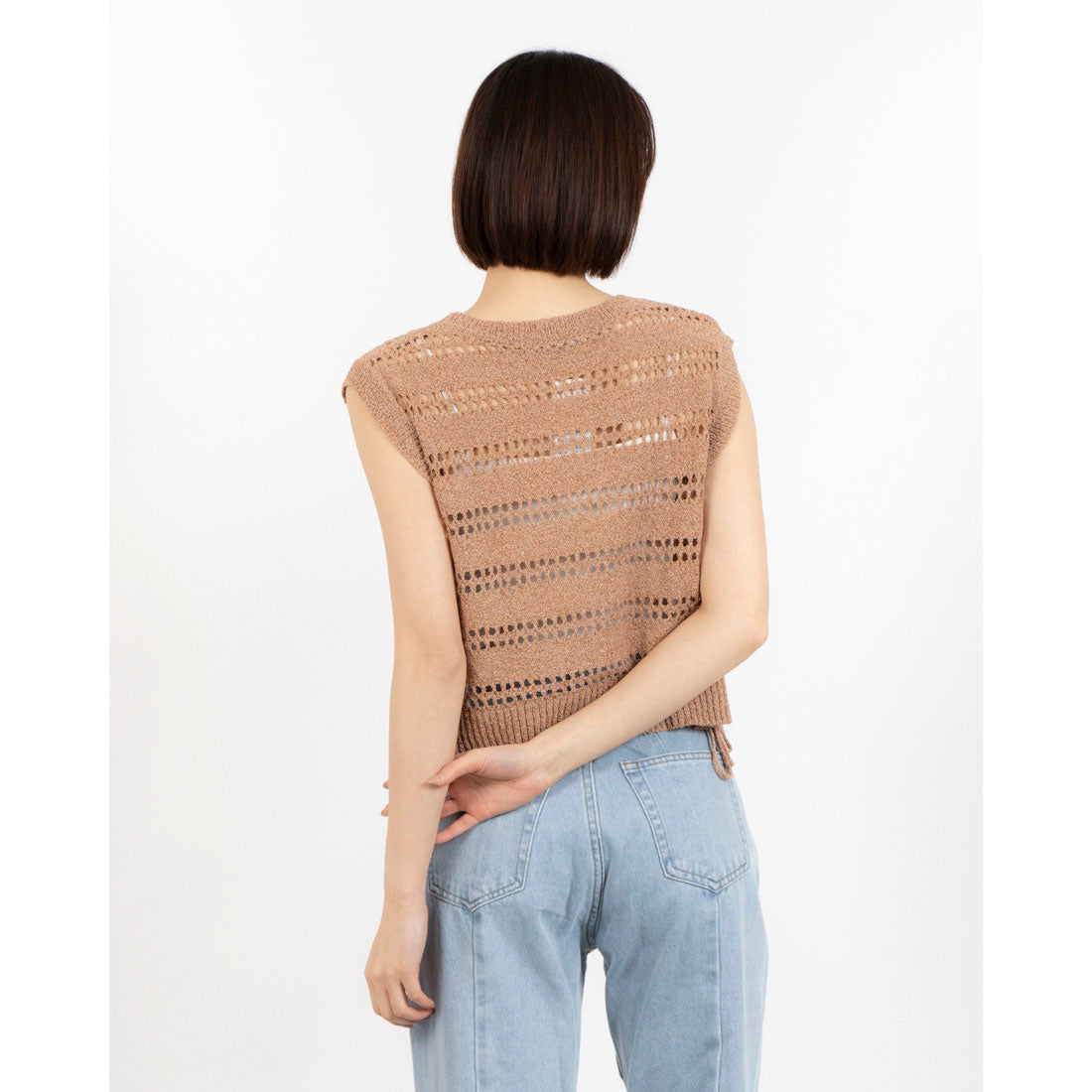 アルシーヴ archives サイドリボンメランジニットベスト （BLK） BLK