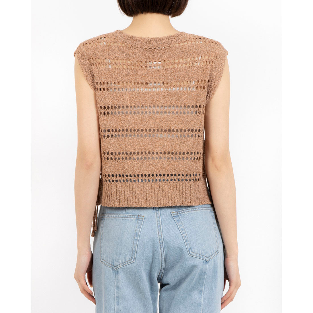 アルシーヴ archives サイドリボンメランジニットベスト （BLK） BLK