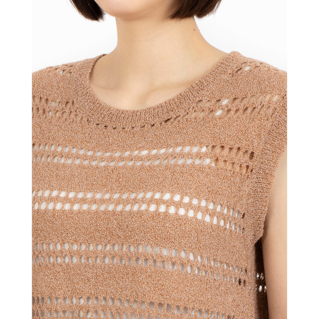 アルシーヴ archives サイドリボンメランジニットベスト （BLK） BLK