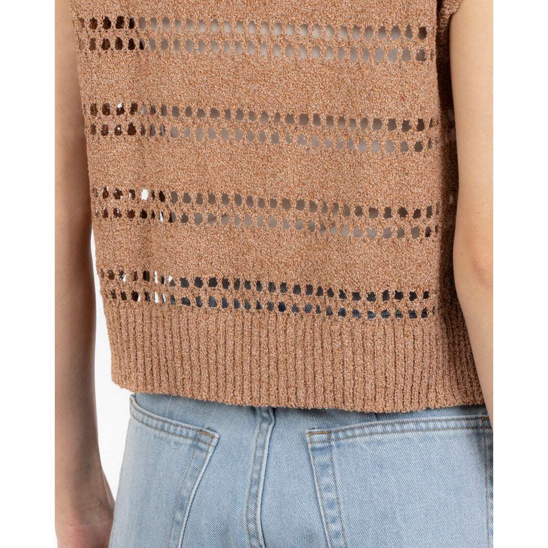 アルシーヴ archives サイドリボンメランジニットベスト （BLK） BLK