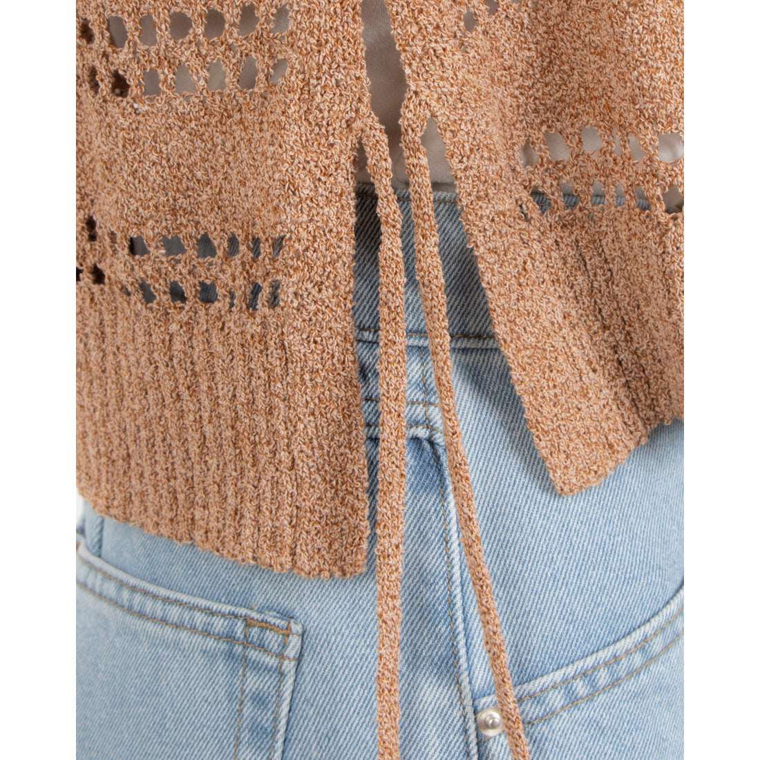 アルシーヴ archives サイドリボンメランジニットベスト （BLK） BLK