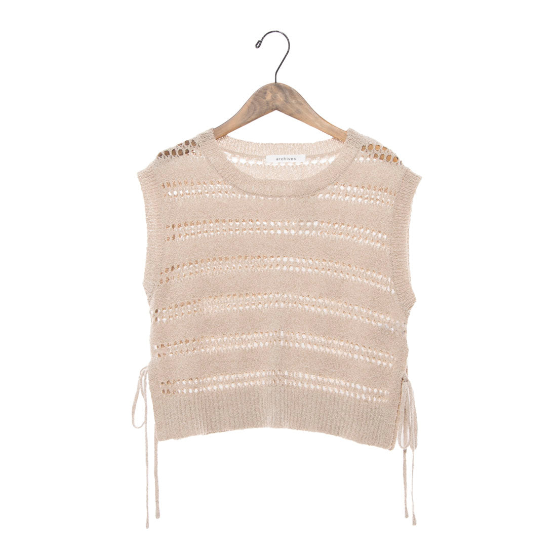 アルシーヴ archives サイドリボンメランジニットベスト （BEG） BEG