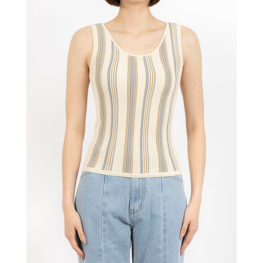 アルシーヴ archives マルチストライプニットタンク （BRN） BRN