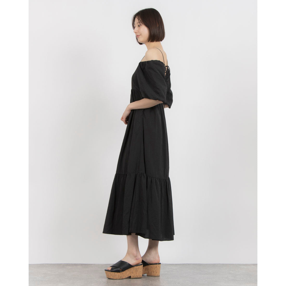 アルシーヴ archives 2wayオフショルボリュームワンピース （BLK） BLK