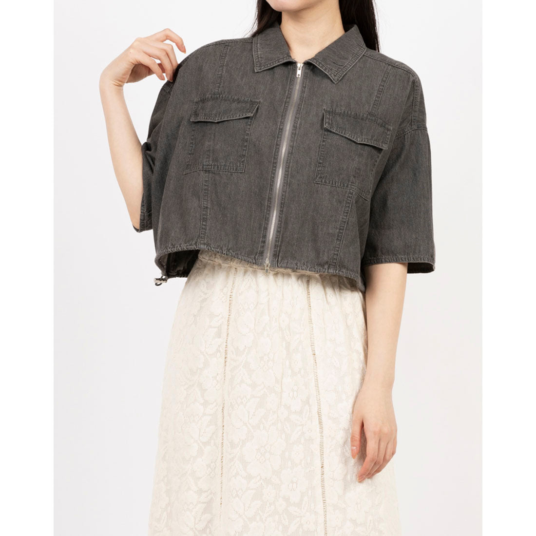 アルシーヴ archives ハーフスリーブデニムブルゾン （GRY） GRY