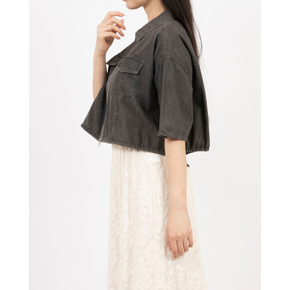 アルシーヴ archives ハーフスリーブデニムブルゾン （GRY） GRY