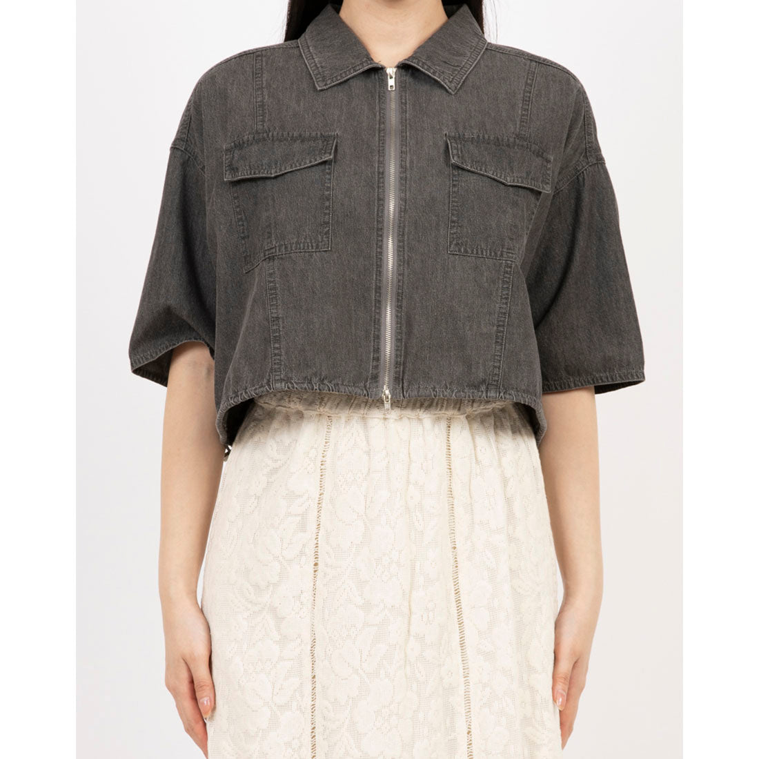 アルシーヴ archives ハーフスリーブデニムブルゾン （GRY） GRY