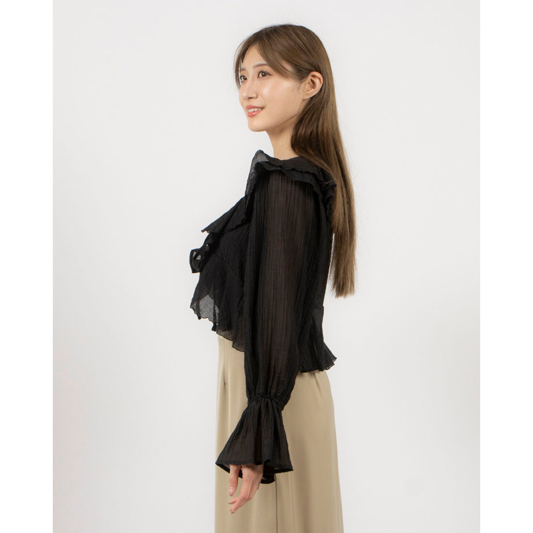 アルシーヴ archives ラッフルフリルリボンブラウス （BLK） BLK