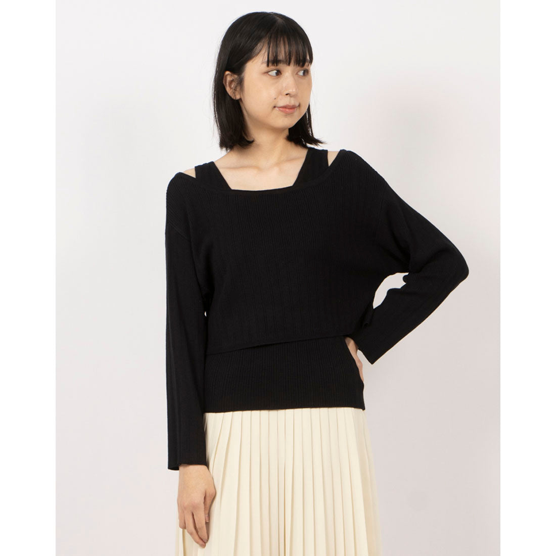 アルシーヴ archives 前後2WAYレイヤードニットセット （BLK） BLK