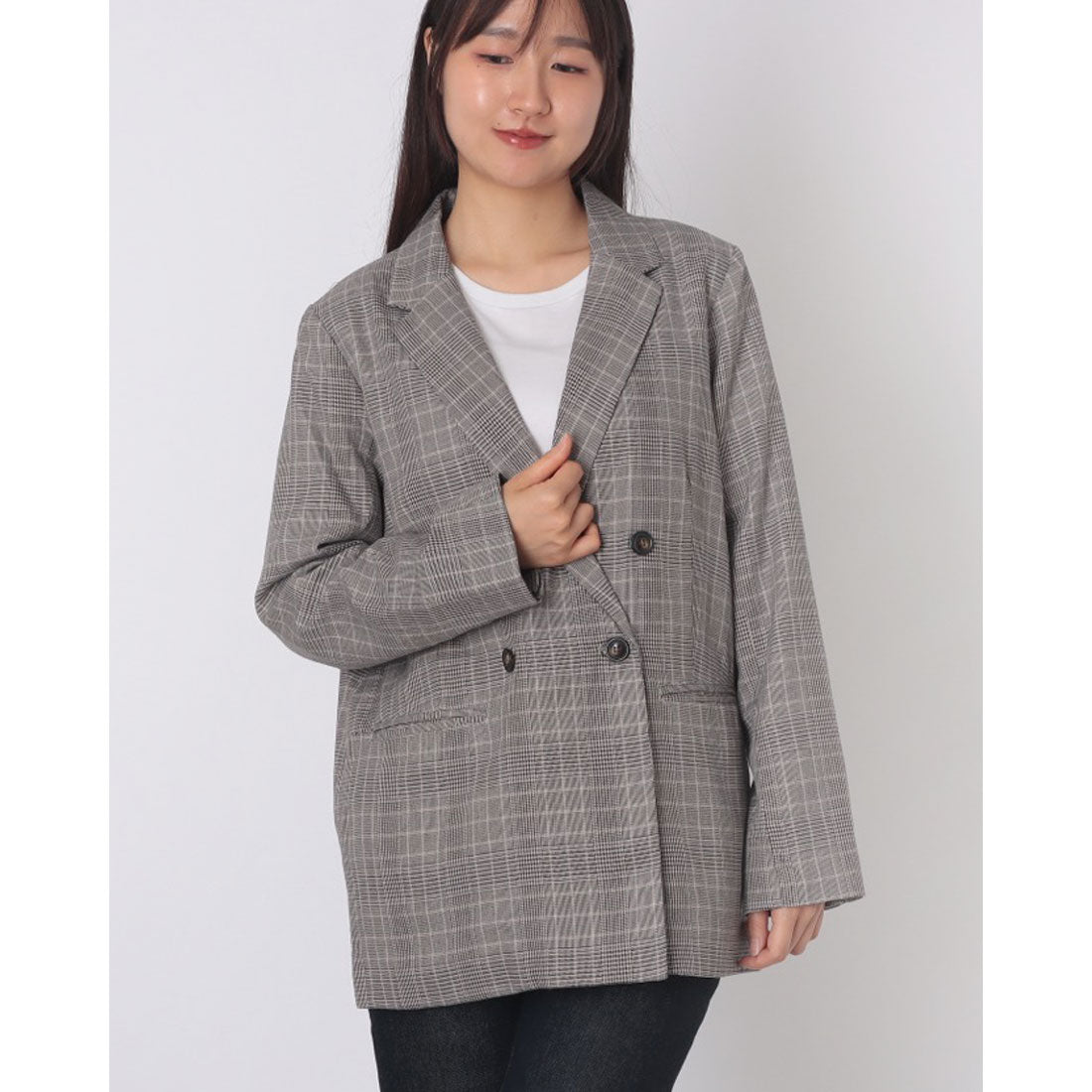 アルシーヴ archives チェックダブルテーラードジャケット （GRY） GRY