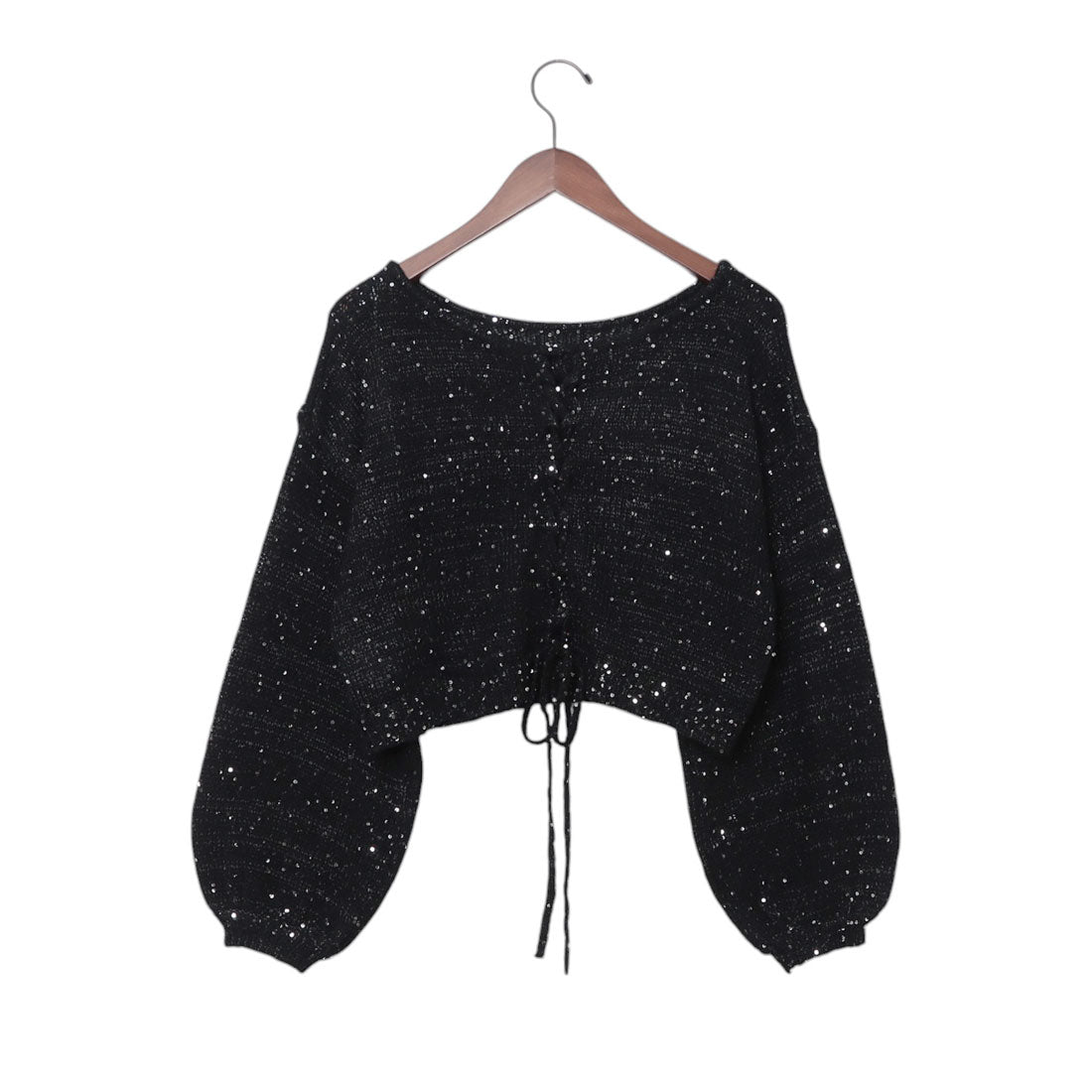 アルシーヴ archives バックレースアップスパンコール透かしニット （BLK） BLK