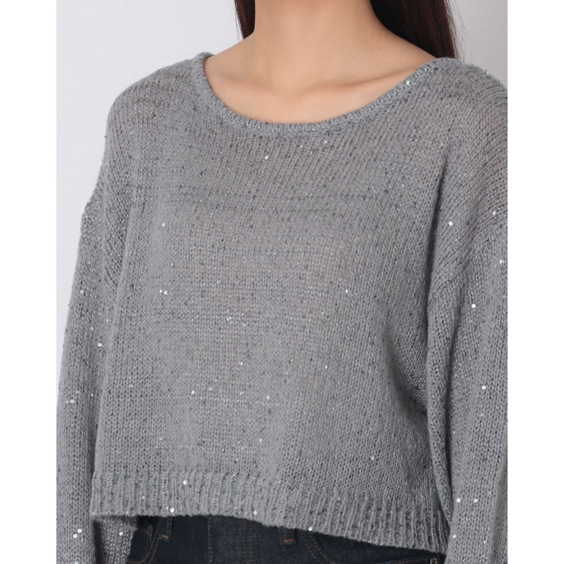 アルシーヴ archives バックレースアップスパンコール透かしニット （BLK） BLK